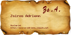 Zsiros Adrienn névjegykártya